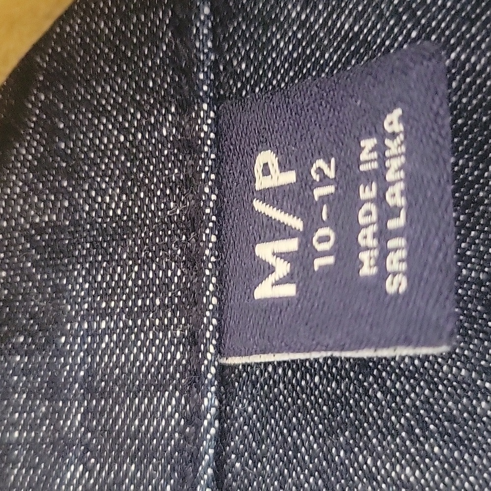 Lands' End cotton button front long sleeve Denim Shirtdress  NWOT size PM - Picture 3 of 11